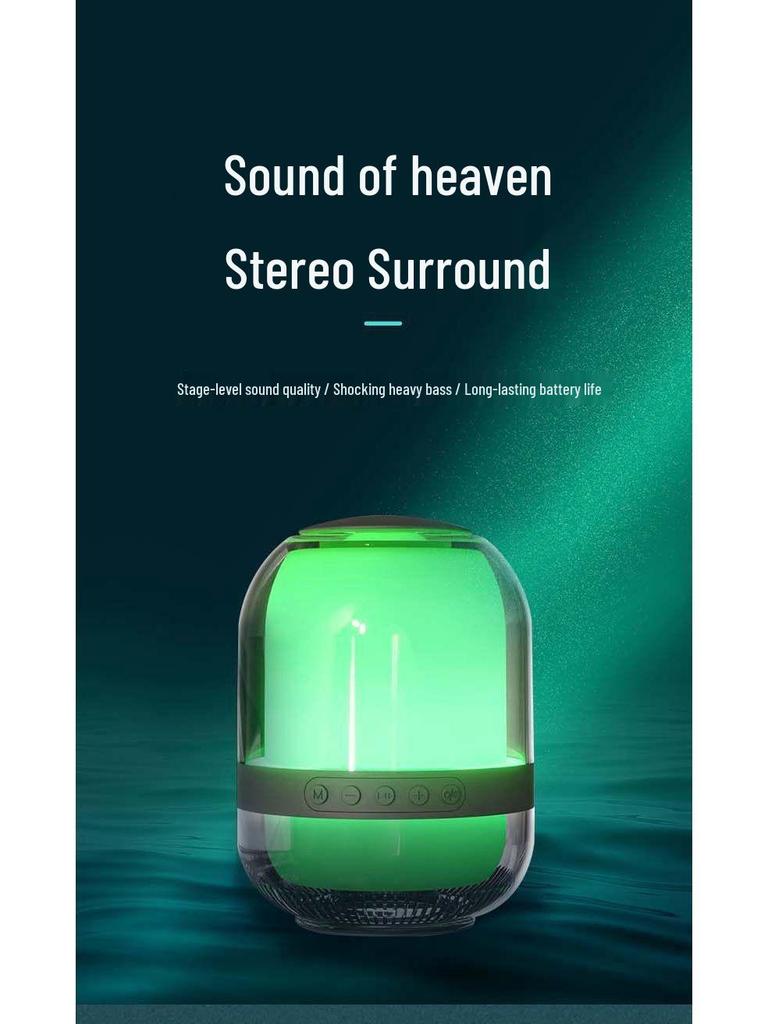 Bluetooth Smart Reconnection Mini Portable Outdoor Speaker with Subwoofer & Colorful Lights M9