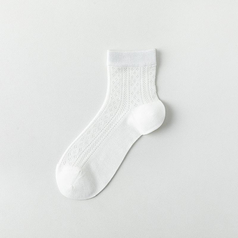 Women's Summer Thin Mesh Breathable Antiodor Sweat Absorbing Short Cotton Socks