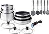 Cookware - Arthur Martin - 15 Pieces - Stainless Steel - Detachable Handle - Non-stick