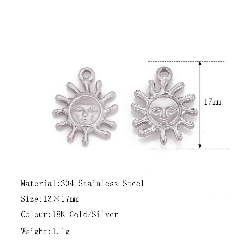 3Pcs Cute Small Bear/Luckly Clover/Heart/Sun Flower Charms PVD Plated Gold Pendants DIY Necklace Bracelet Earring Jewelry Making