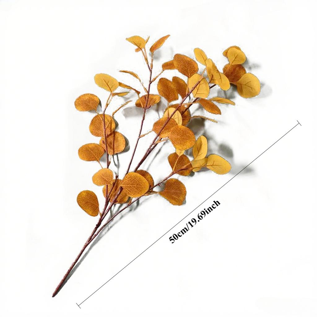 Artificial Fall Eucalyptus Leaves Greenery Stems - Realistic  Autumn Foliage for Thanksgiving Christmas Halloween Home Decor