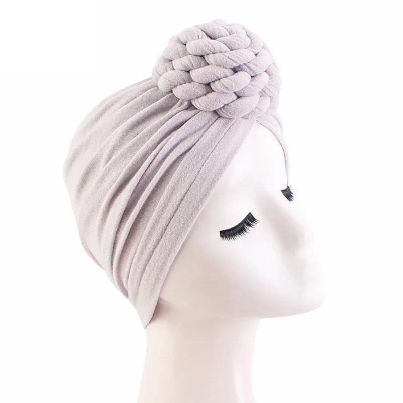 Bowknot Turban Indian Women Muslim Hijab Stretch Chemo Cap Cancer Hat Hair Loss Cover Head Scarf Wrap Beanies Bonnet Headwear