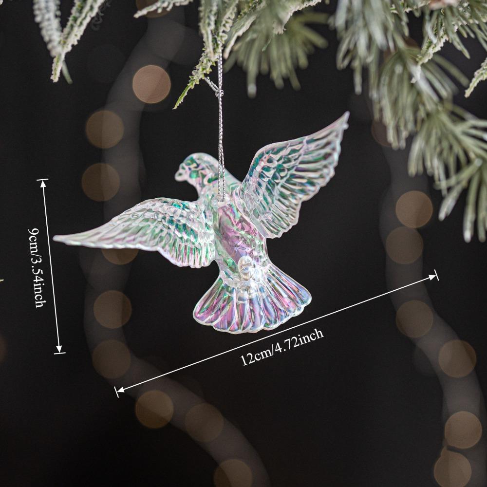 Acrylic Christmas Crystal Pendants Transparent Crystal Clear Xmas Tree Ornament Snowflake Design Glitter Hanging Ornaments