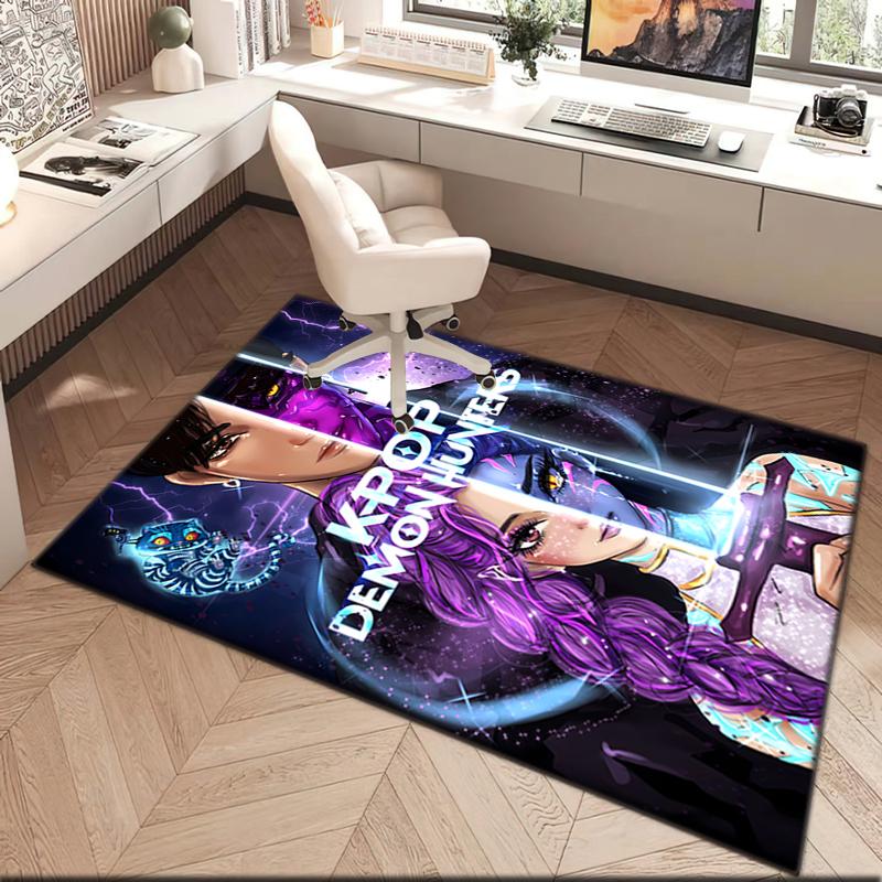 1pc K-Pop themed poster Carpet Rug for Living Room Bedroom Home Sofa Decoration,Kids play Non-slip Floor Mat