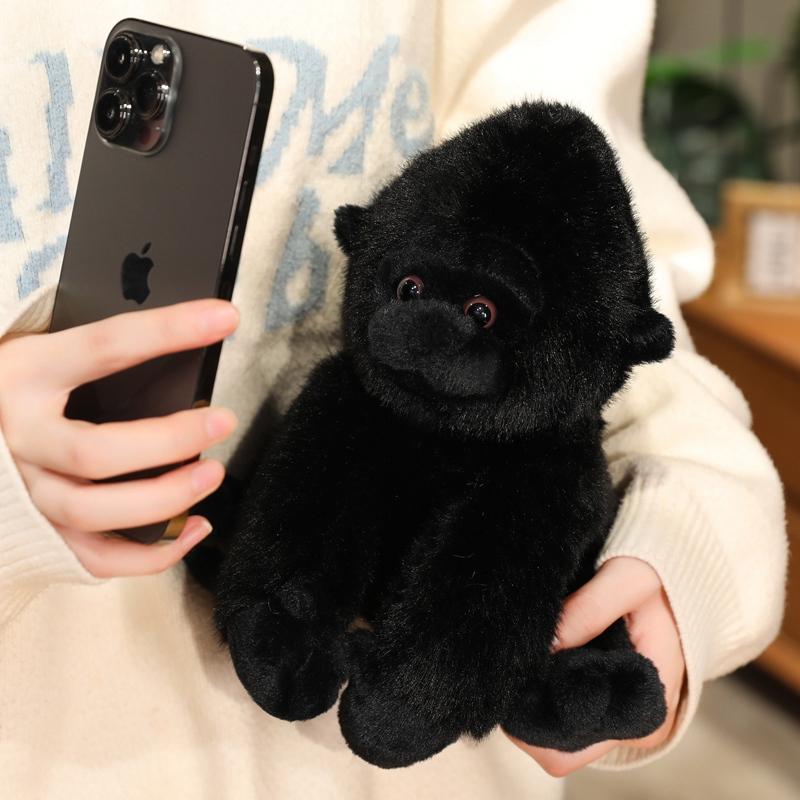 Orangutan Soft Plush Toys All Black Chimpanzee Plushies Animal Doll Sofa Cushion Throw Pillow Home Decor Kids Gifts