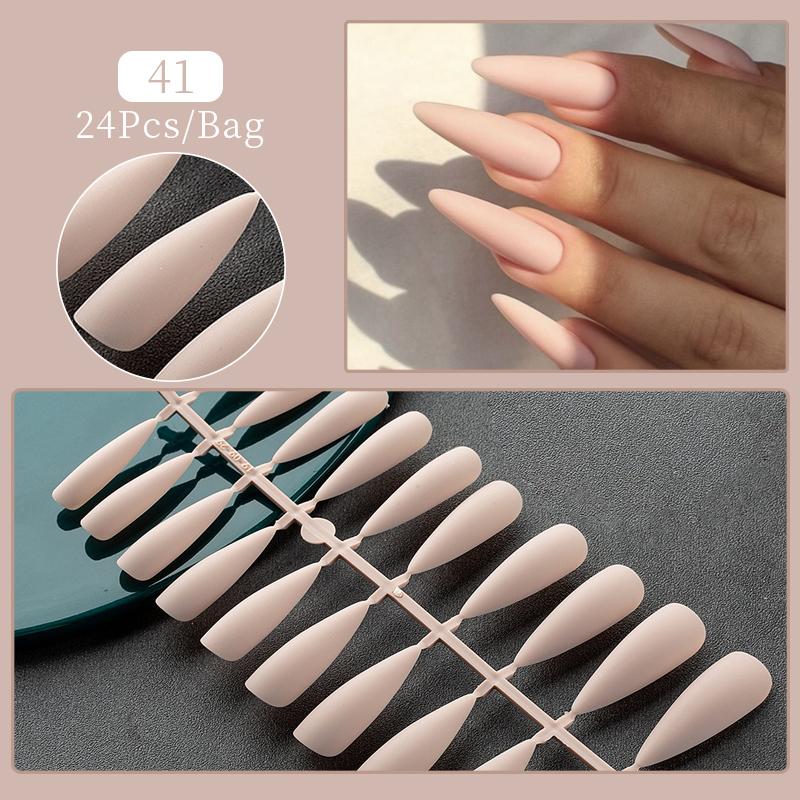 Set da 24 Pezzi Unghie Finte French Bianche Press-On Copertura Completa Unghie Artificiali Indossabili Bellezza Unghie French Bianco Naturale Unghie Finte Artistiche