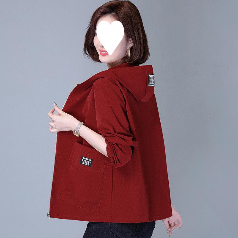 Hooded Short Jacket Women's Spring and Autumn Casual Loose Western Style Age-reducing Jacket