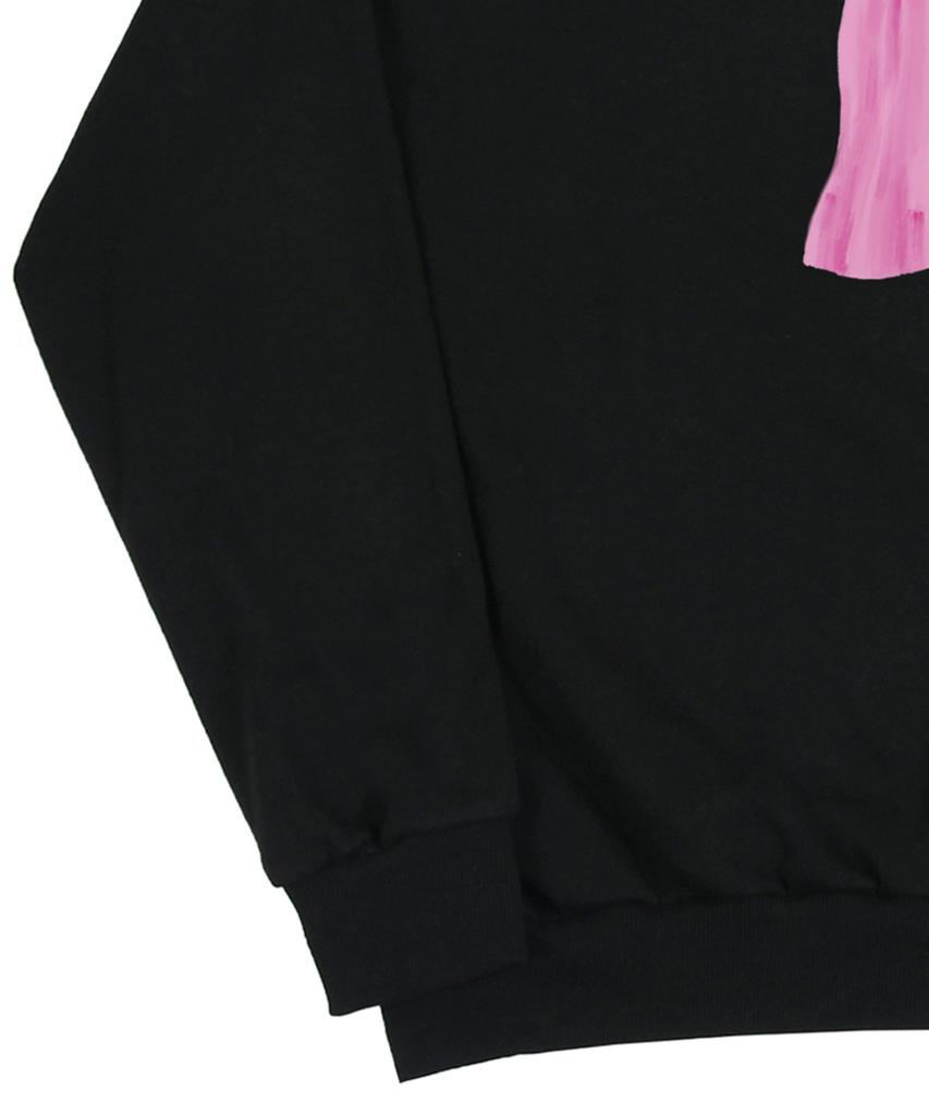 GRAVER [Unisex] Ghost Center Sweatshirt_Black/Pink Logo