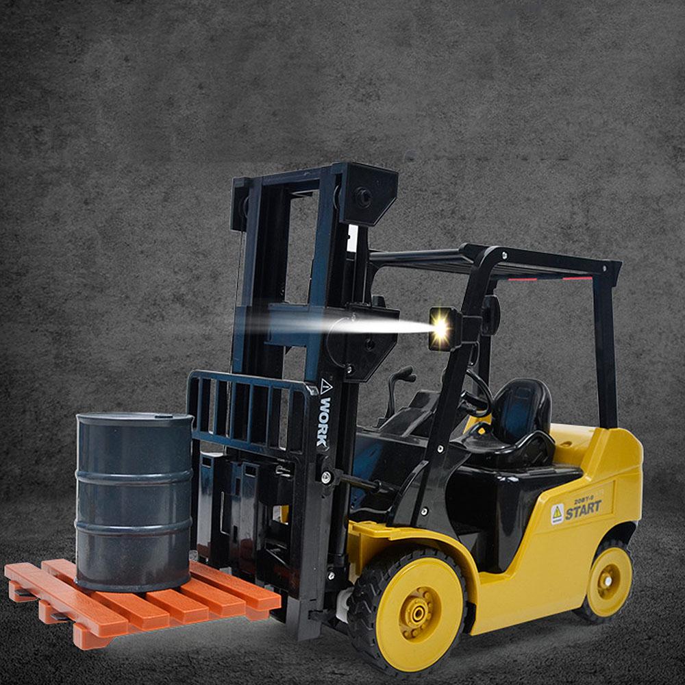 13 41 14Cm Remote Control Vehicles RC Forklift Rechargeable Vehicle Engineering Radio Control Vehicle Construction Mechanical Simulation High Lifts Crane