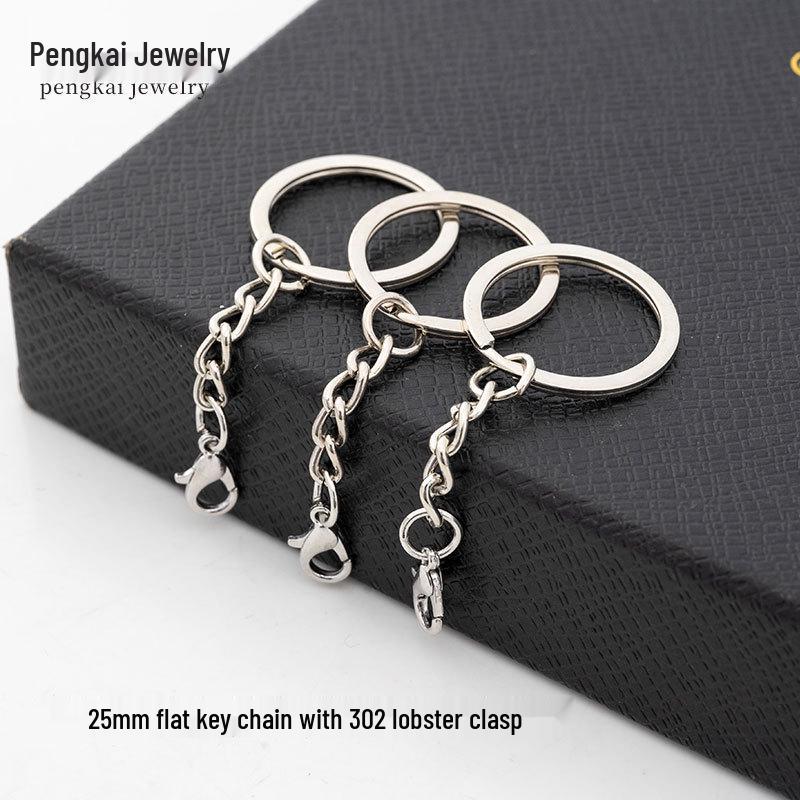 Eco-Friendly Nickel-Free Metal Keyring: DIY Jewelry Accessory, Split Ring Keychain with Doll Pendant