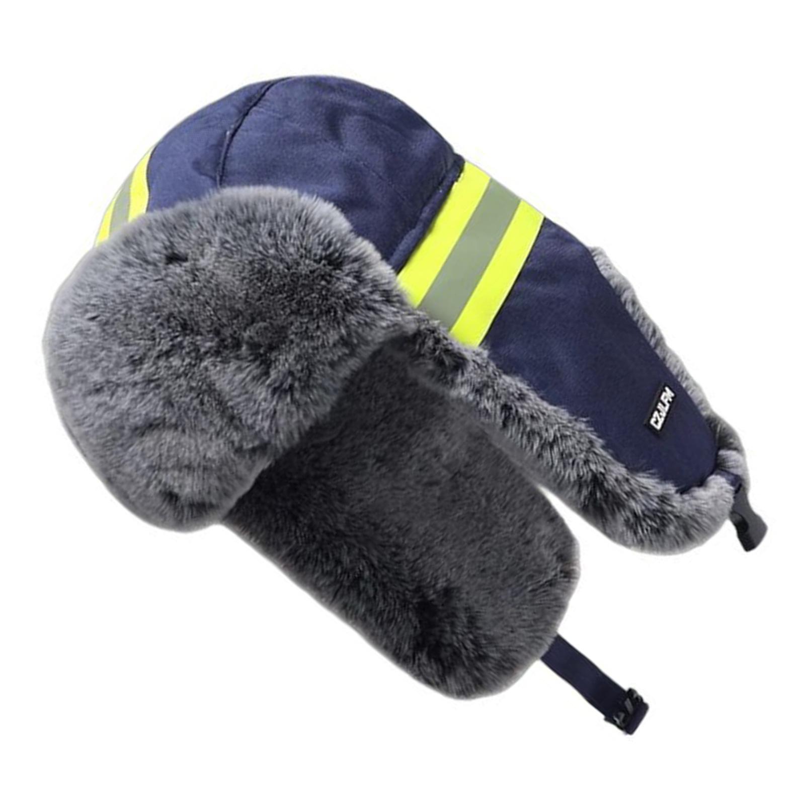 

Светоотражающая зимняя шапка-ушанка для езды на велосипеде, высокая видимость, теплые термозащитные меховые шапки-ушанки со съемными очками 3