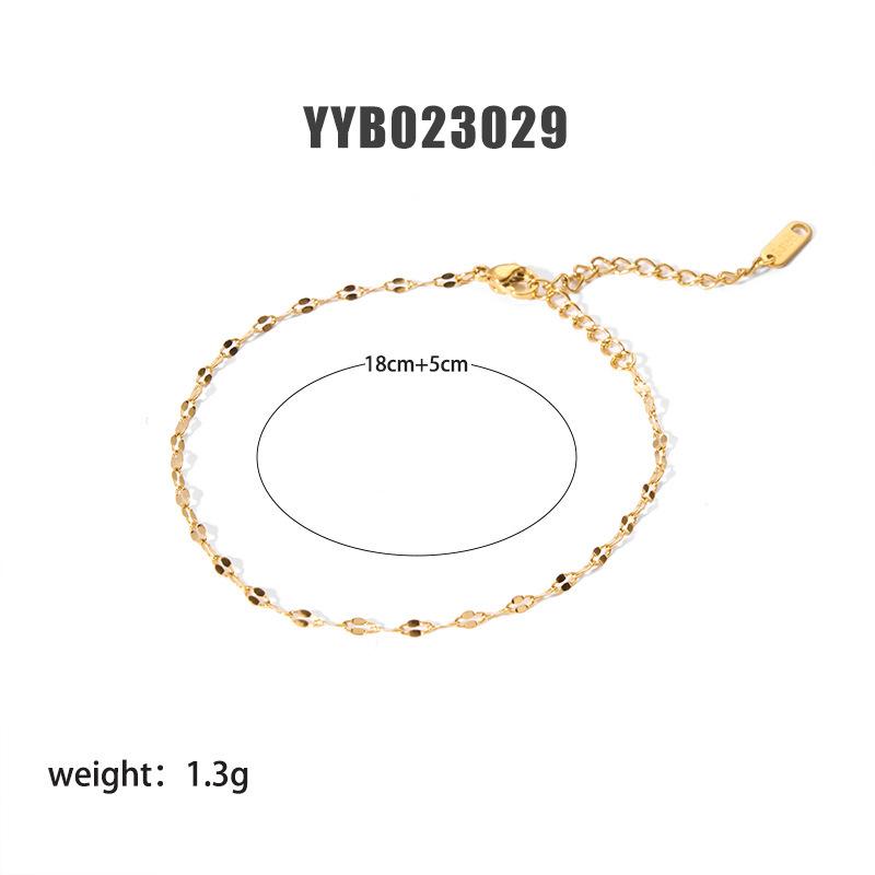 „18-karatowa złota dwuwarstwowa bransoleta typu „kubański” i płaski łańcuszek typu „wężowy” ze stali tytanowej dla kobiet”