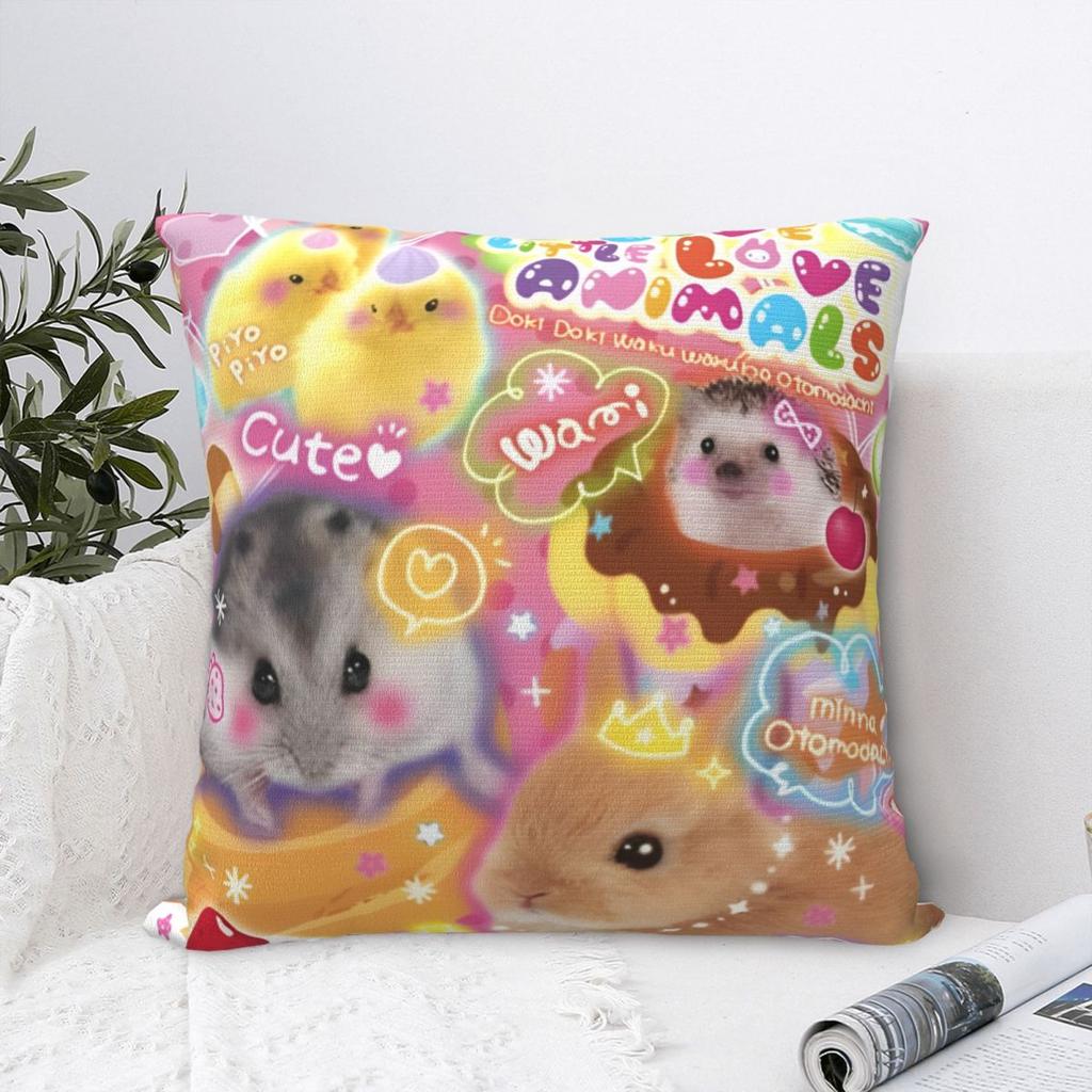 Hamster Rabbit Pillowcase Cushion Cover Decoration Japanese Cartoon Animal Pillow Case Cover Living Room Drop Shipping 40X40cm