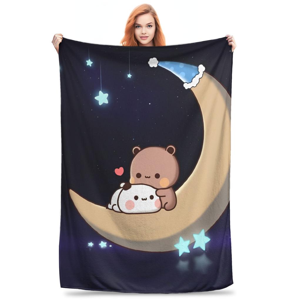Bear Cartoon Cute Bubu Dudu Blankets Fleece Decoration Multi-function Super Soft Throw Blankets for Bed Outdoor Rug Piece