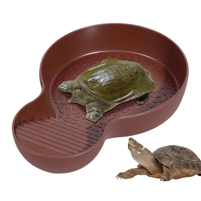 Reptile Water Bowl Anti-Slip Turtle Bathing Pool Aquarium Ornament Tortoise Accessories Snake Water Dish for Gecko Snake Turtle