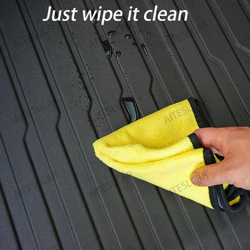 For New Tesla Model Y Standard 2025 Front and Back Trunk Mat TPE Carpet Waterproof Weather-resistant Pads Up and Down Layer Mats