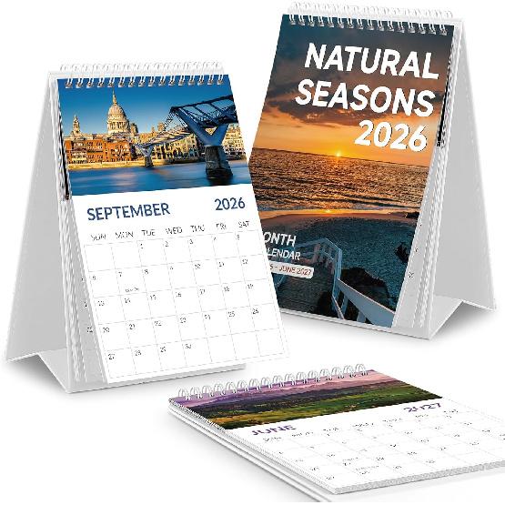 Desk Calendar 2026-2027, 18 Months Desk Calendar 2026 - Runs from January 2026 Until June 2027, Standing Flip Calendar 2026-5.9  ×8.9 , A5 Calendar