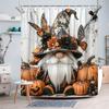 1Pc Halloween Witch Hat And Butterfly Pumpkin Shower Curtain - Machine Washable, Polyester Fabric For Bathroom Decoration