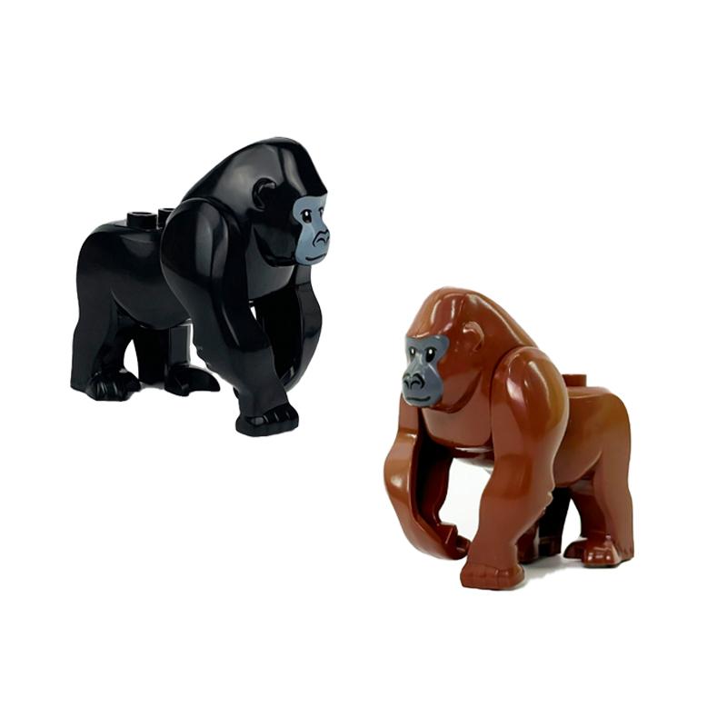 City Scene Accessories Animal Building Blocks Model Figures Farm Wolves Flamingos Pig Dog Gorillas Elephants Zoo Bricks Toy Gift