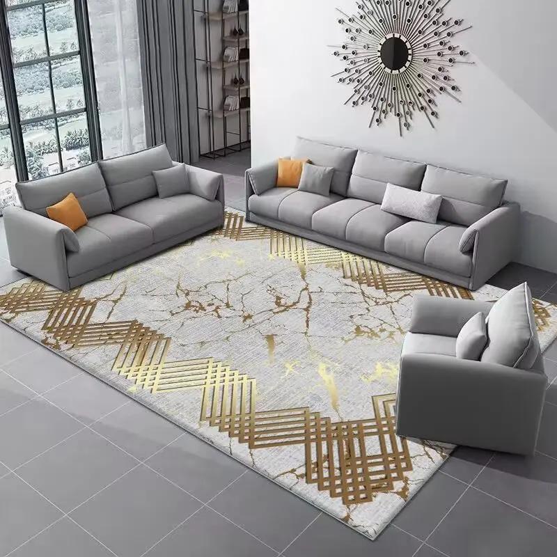 Luxury Carpets for Living Room Marble Decoration Home Rugs Hall Sofa Side Soft Floor Mat Room Decor Doorway Hallway Large Carpet