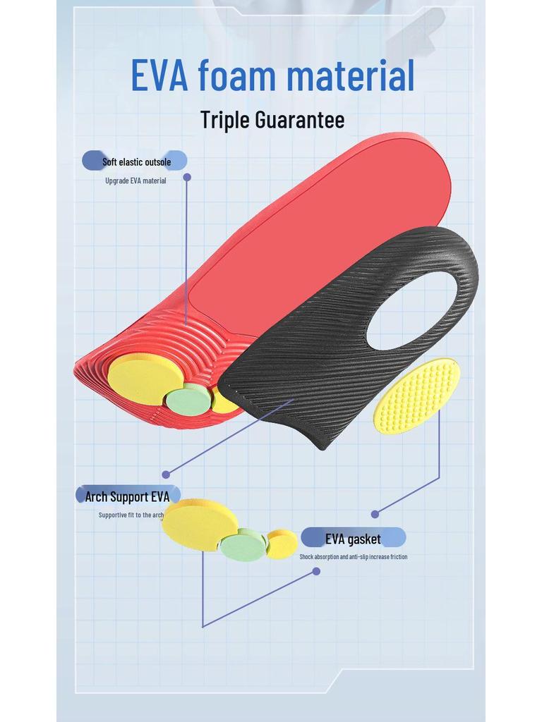 Flat Foot Orthotic Insoles with Arch Support for Shock Absorption in Sports