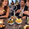 ThreeCompartment Stainless Steel Snack Stand with Bowls Polished Serving Bowl