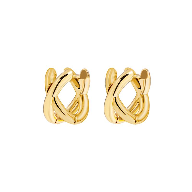 Criss-cross Gold Silver Colors Tiny Huggie Hoop Earrings for Women Mini Small Ear Buckle Cartilage Piercing Earring Punk Jewelry