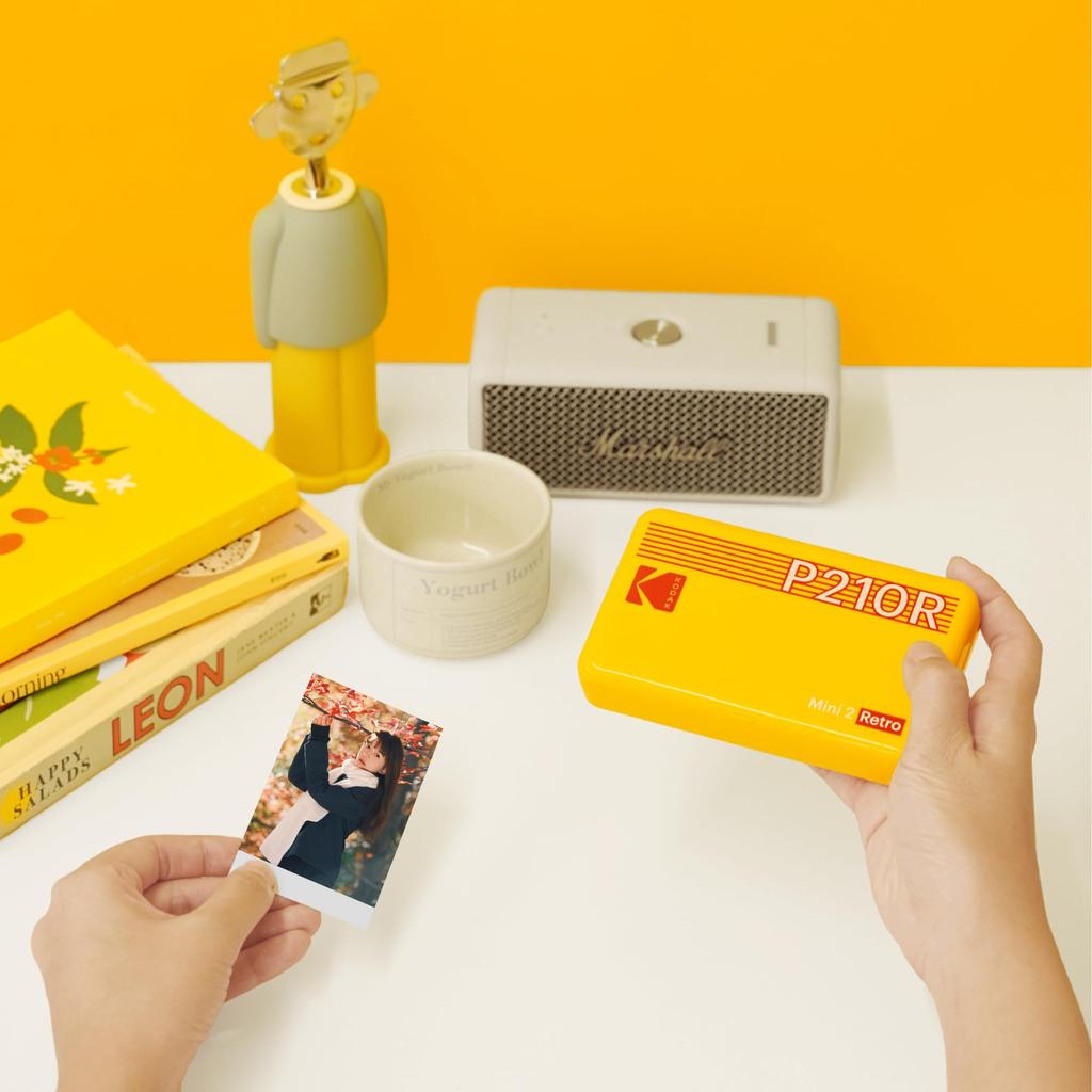 Kodak Mini 2 Retro 4PASS Smartphone Printer/Instant Printer/Instax Printer (5.3 x 8.6 cm) + 8 Printer Units + 30-Pack Bundle, Black