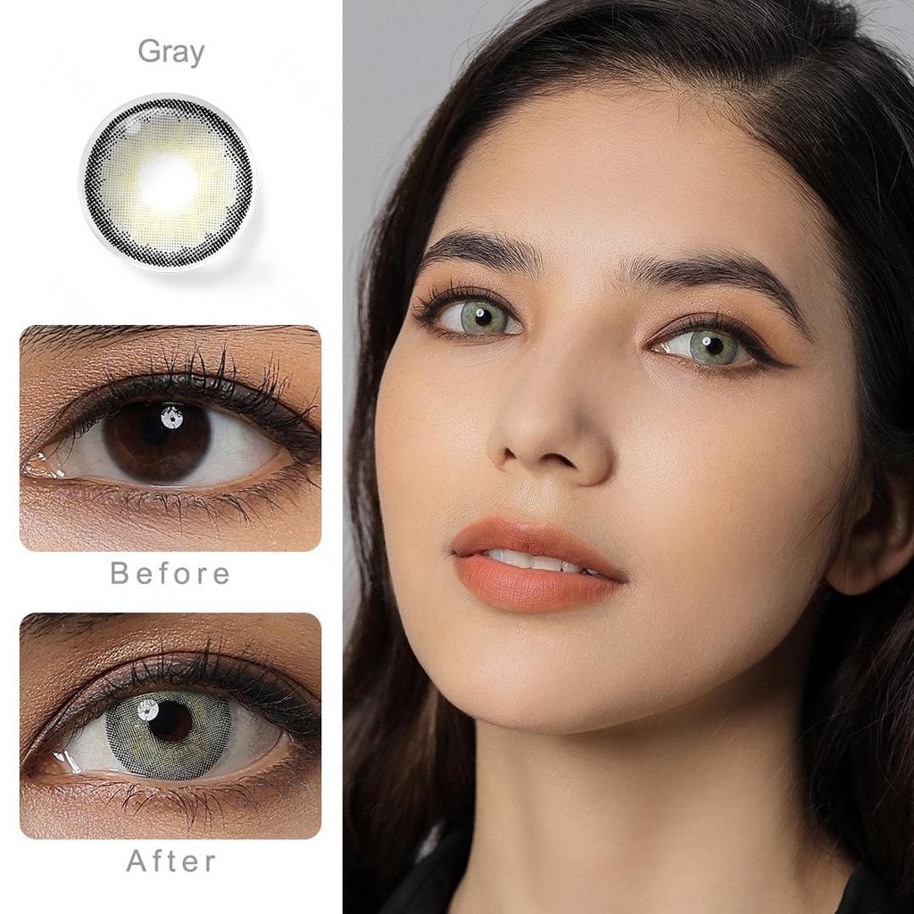 FreshGo Lentes de contato coloridas para os olhos Lentes de contato coloridas cosméticas Lentes de contato coloridas anuais 1 par de lentes de contato