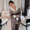 Two Piece Set Autumn and Winter Women  New Velvet Large Lapel Sweet Long Sleeve Women Outer Wear Home Suit