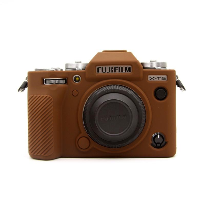 Silicone Camera Case Fujifilm X-T5 Mirrorless - Shockproof Protective Cover In Black Coffee Red Yellow Camo