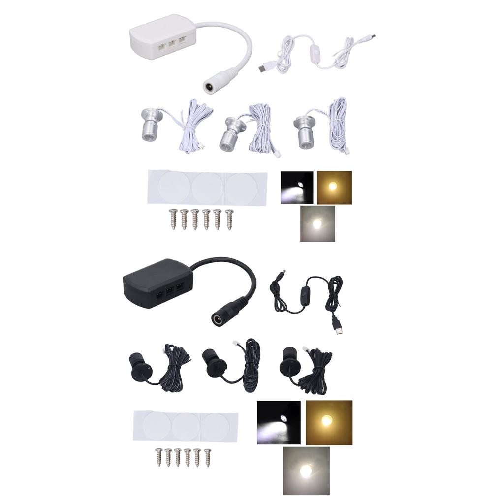  LED bodová světla 5V USB vitrínové osvětlení 1 až 3 stmívatelné světlo do malé skříňky na šperky C