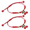 Set of 2 Adjustable Chain Bracelets Stylish Strawberry/Cherry Bracelets Eye Catching Hand Rope for Daily Wear Parties