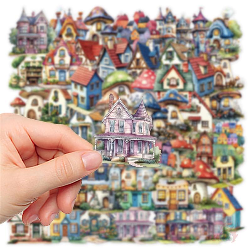 50Pcs/Set Retro Forest Cabin Series 01. Fairy Tale House PET Stickers Waterproof DIY Fashion Doodle Decals Stickers