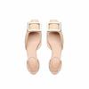 Sheepskin version~ square head shallow mouth single shoes women's buckle French temperament hollow sandals commuting leather grandma flats