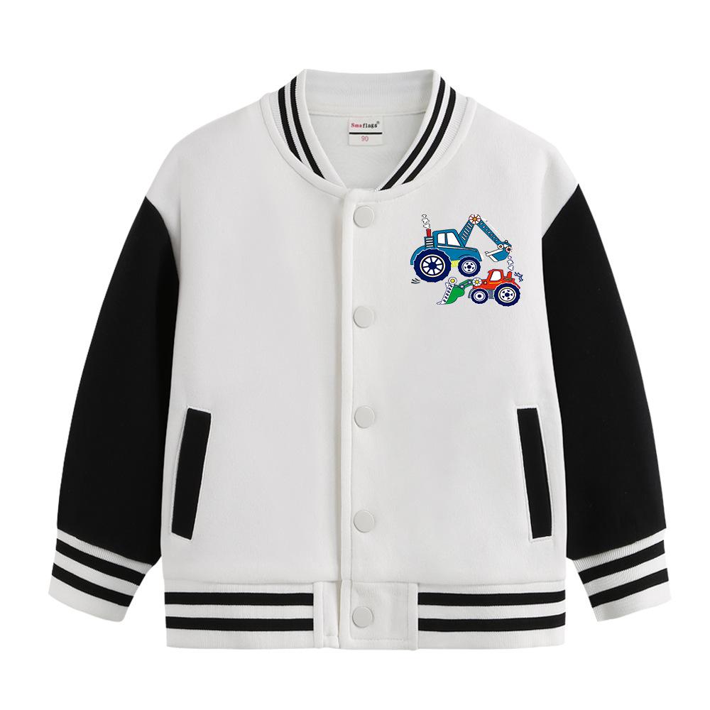 Boys Versatile Spring/Autumn Jacket - Trendy Velvet Baseball Cardigan 100 cm