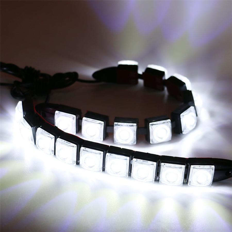 2x 9 LED Auto Flexibles TFL Tagfahrlicht Fahrlicht Mit Switchback Sequentiell Laufender Knight Rider Streifen Blinker