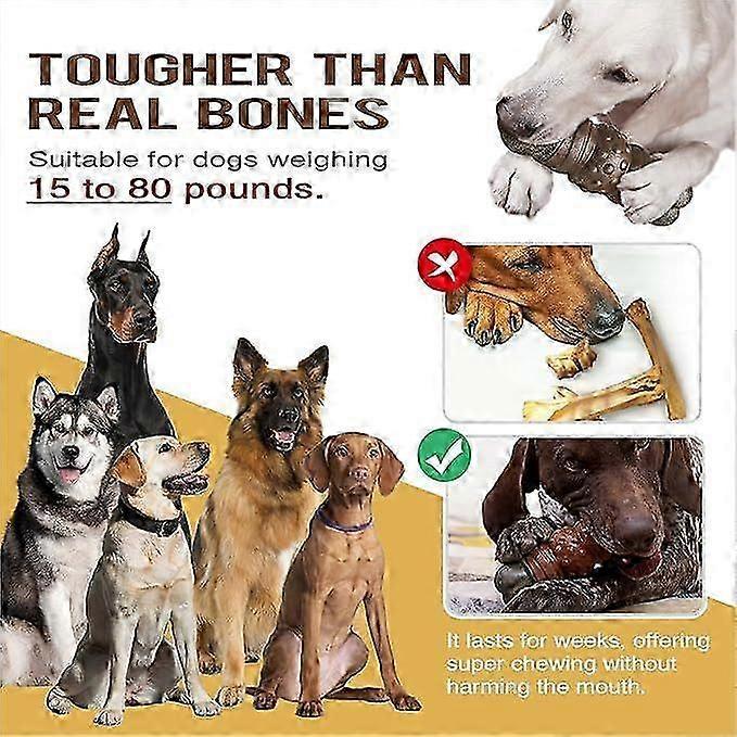 Dog Chew Bone Toy for Large Aggressive Chewers Extra-Large Breed Dogs Tough Durable Sturdy Crate Enduring Toys Interactive Boredom Busters Teething In