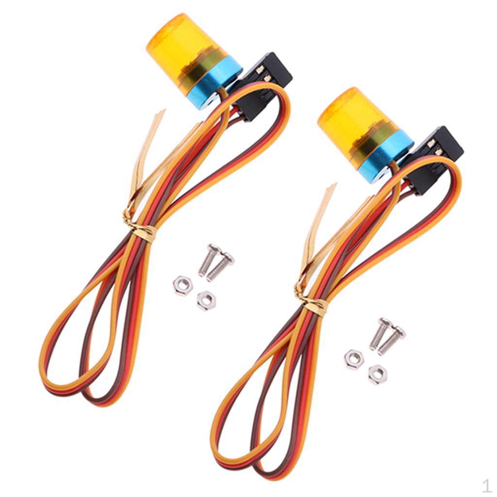 

2pcs RC Warning Light Car Flashlight :10 Scale Model Spare Parts