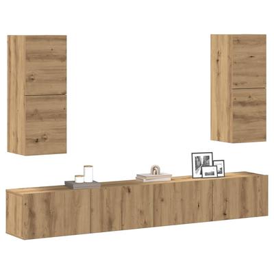 4-Cz. TV Cabinet Set, Artisan Oak, Wood-Based Material