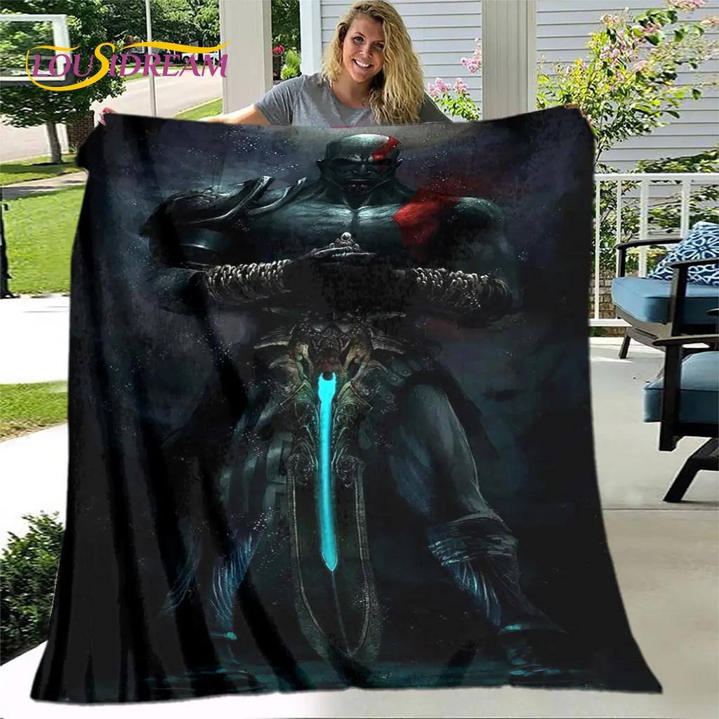 God of War Spiel Spieler Weiche Plüschdecke, Flanelldecke Überwurfdecke für Wohnzimmer Schlafzimmer Bett Sofa Picknick Abdeckung Bettdecke
