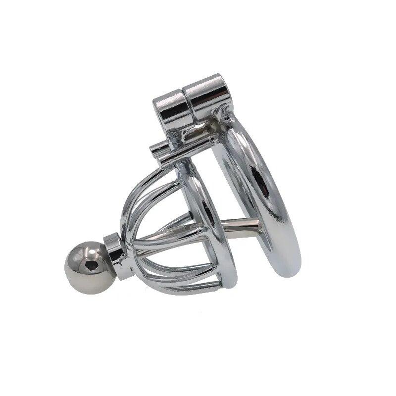 Men's Chastity Lock Metal Penis Cage with Catheter Gay Adult Sex Toys for Outdoor Wear Penis Restraints Cuckold Cock Ring