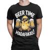 Vintage Bierzeit Madafakas T-Shirts Herren Rundhals Baumwoll-T-Shirts Kurzarm-Tees Bedruckte Kleidung