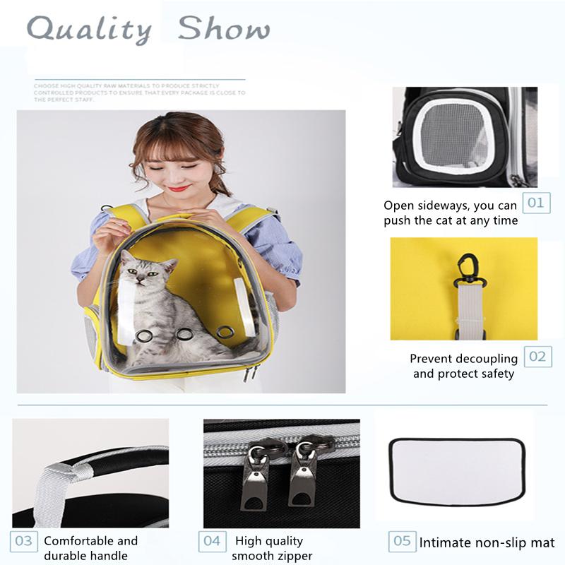 Cat Carrier Bags Pet Carriers Small Dog Cat Backpack Breathable Travel Space Capsule Cage Pet Transport Bag Carrying For Cat