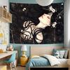 Ethereal Woman Tapestry Flowing Hair White Flowers Intricate Details for Artistic and Dreamy Home Decor Wall Art