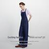 Navigare Women's Loose Wide-Leg Denim Overalls