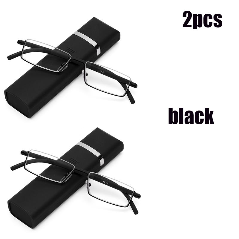 IENJOY TR90 Reading Glasses Anti-Blue Light Reading Glasses Men Half Frame Prescription Eyeglasses Male Eyewear With Case1.0-4.0