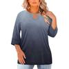 Women's Fashion Casual Round Neck Three-Quarter Sleeve Oversized Print Top
