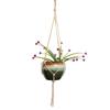 Vintage Macrame Hengende Knotted Tau Plante Blomsterpotteholder Kurv Hagedekor