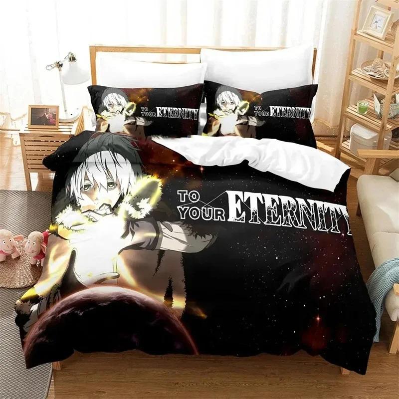 Anime To Your Eternity Bedding Set,Duvet Cover Comforter Bed Set Quilt Cover Pillowcase,King Queen Twin Size Boys Girls Adults